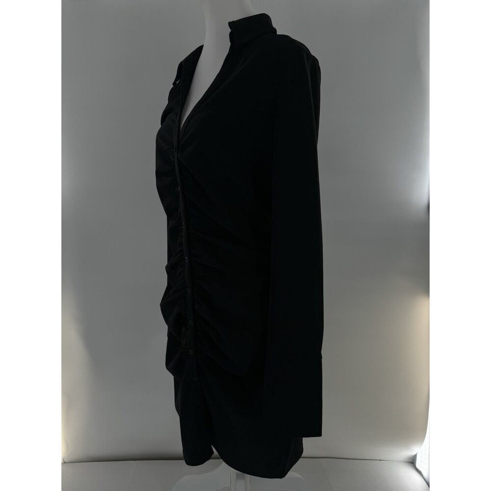 H&M Draped Dress Size M Shirt Button Down Rouched Gathered Dark Academia - Picture 6 of 16